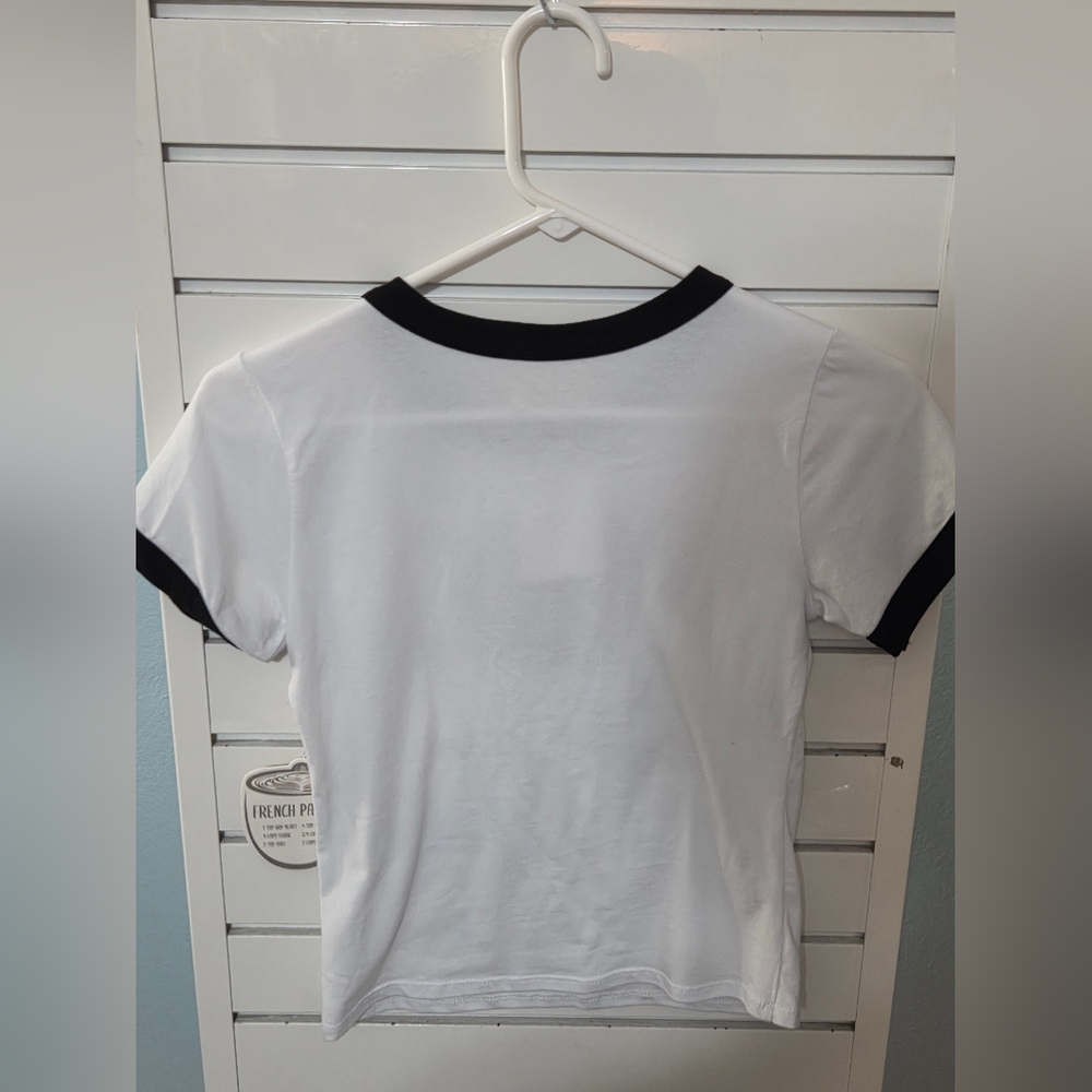French Pastry White and Black Tee "Don't Care" - Picture 5 of 5